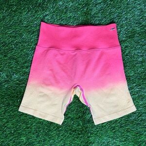 New Pink Active Victoria Secret Gradient Pink & Tan Women's Bike Shorts Seamless